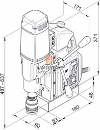 Размеры магнитного сверлильного станка BDS MAB 525